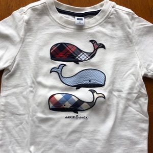 Plaid Whale Embroidered Tre